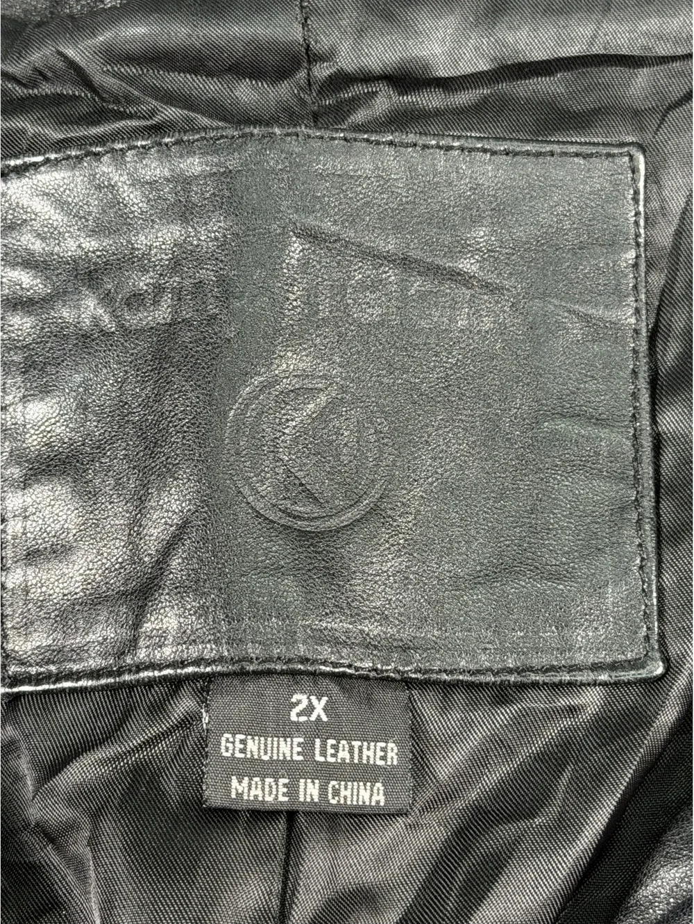 Black Genuine Leather Jacket Size 2X